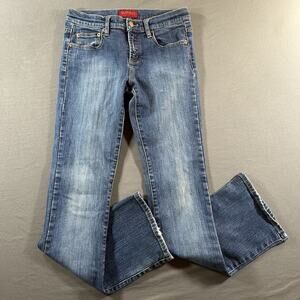 Buffalo David Bitton Women's Blue Denim Bootcut Jeans Slim Fit Mid Rise